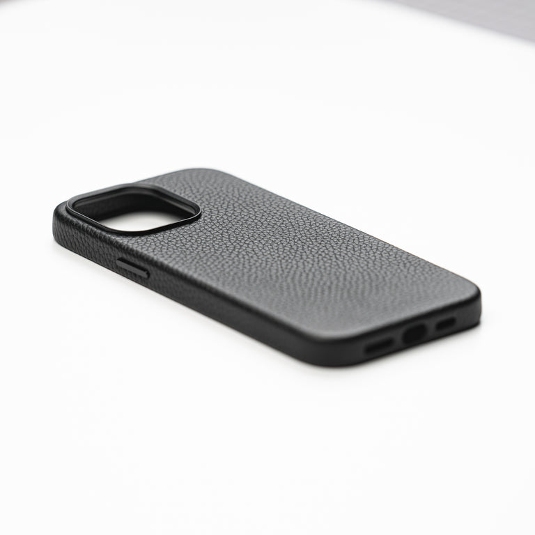 Pebble Leather iPhone 15 Pro Case