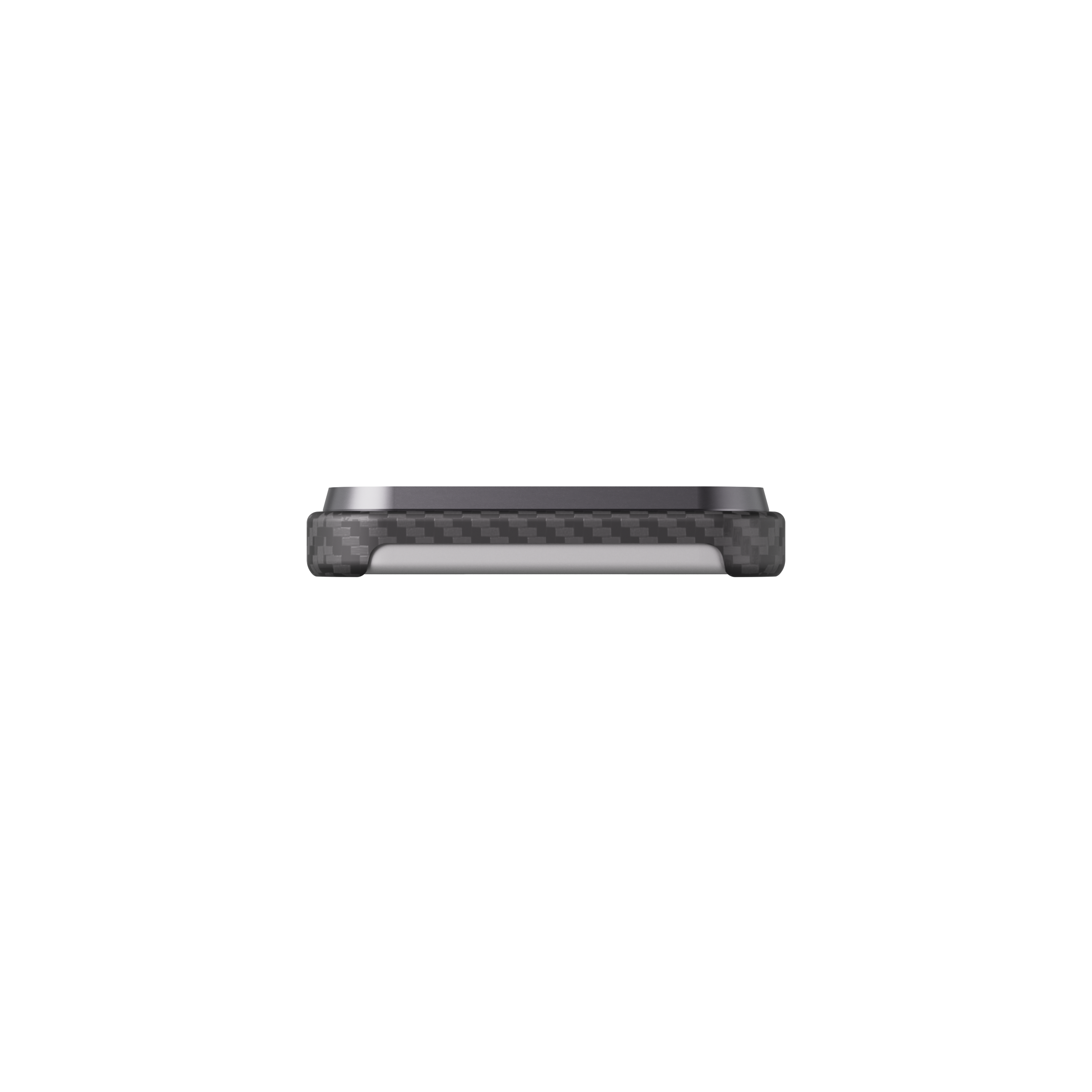 Mason aramid fiber iPhone 18 Pro Max case in matte black, top edge of the case